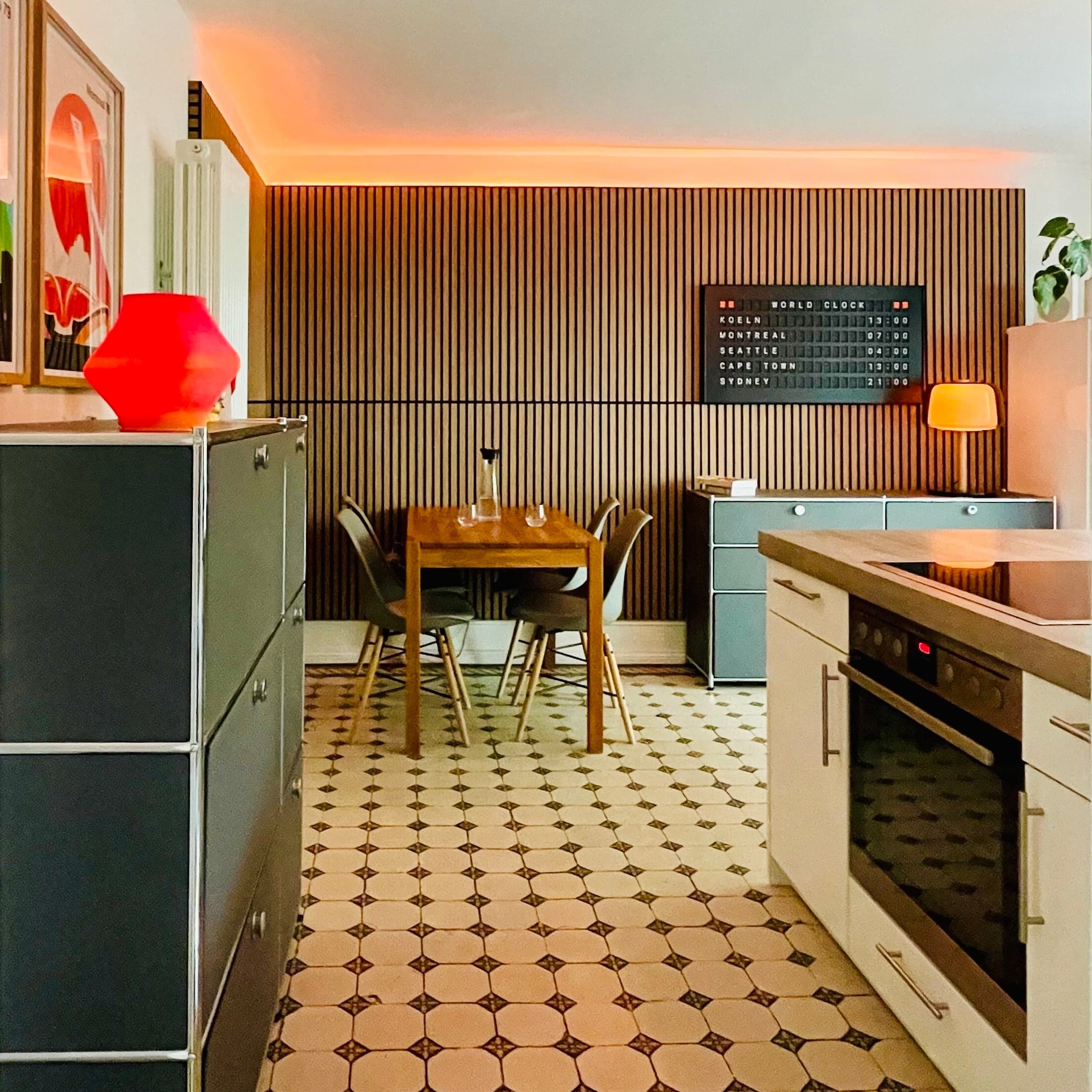 A glimpse into Marcel’s artfully designed space, complete with Vestaboard