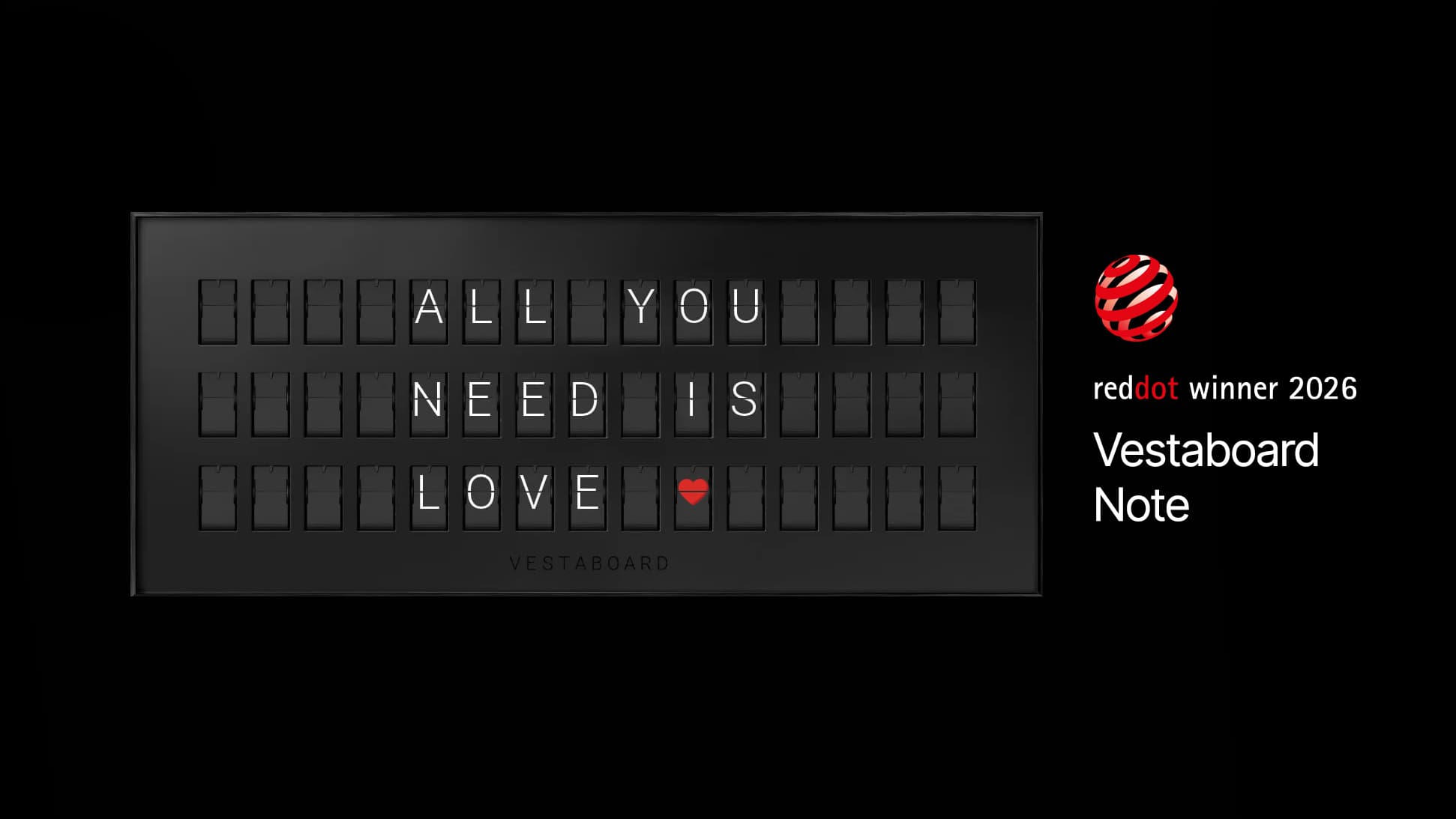 Vestaboard Note Wins 2026 Red Dot Award for Product Design