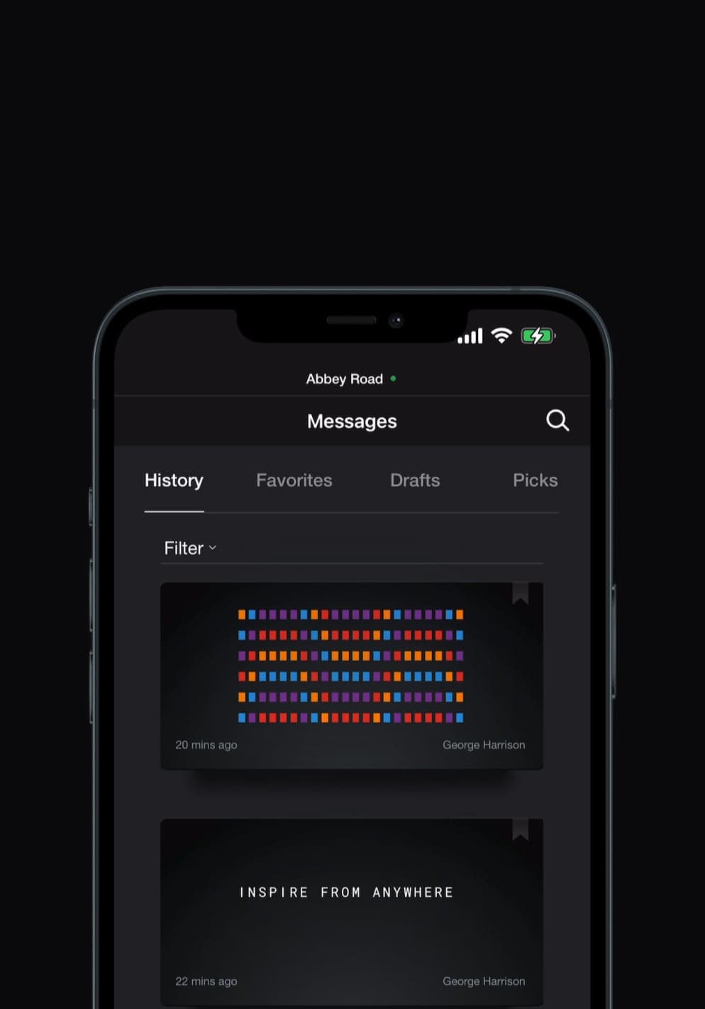 Access history, favorites and drafts