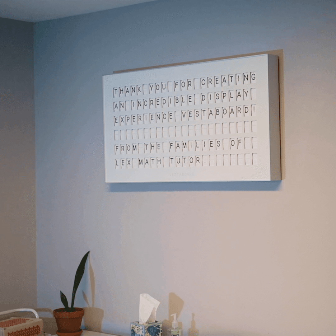 Vestaboard helps Lex Math Tutor motivate and inform students