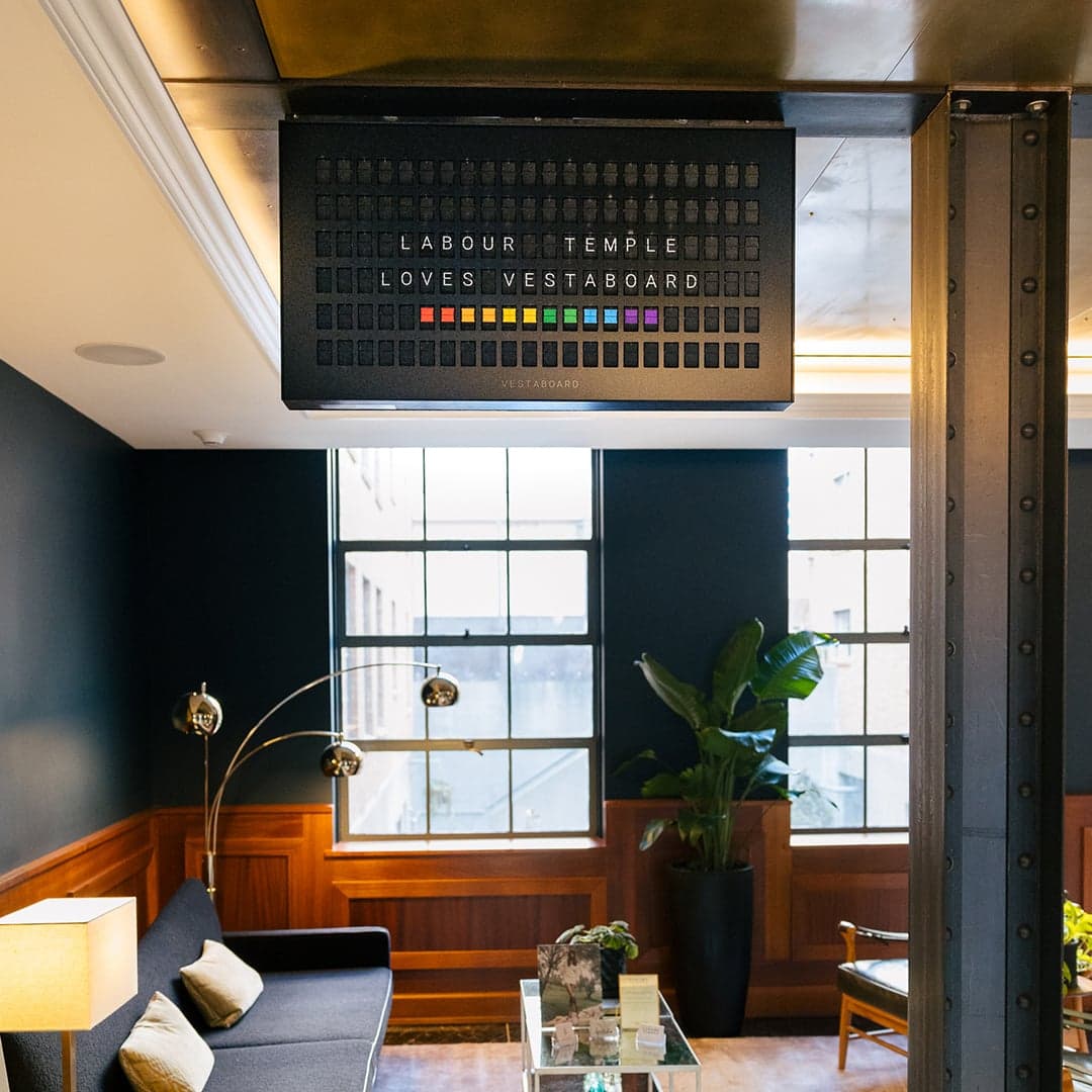 Vestaboard transforms historic Seattle building into a modern, interactive workspace
