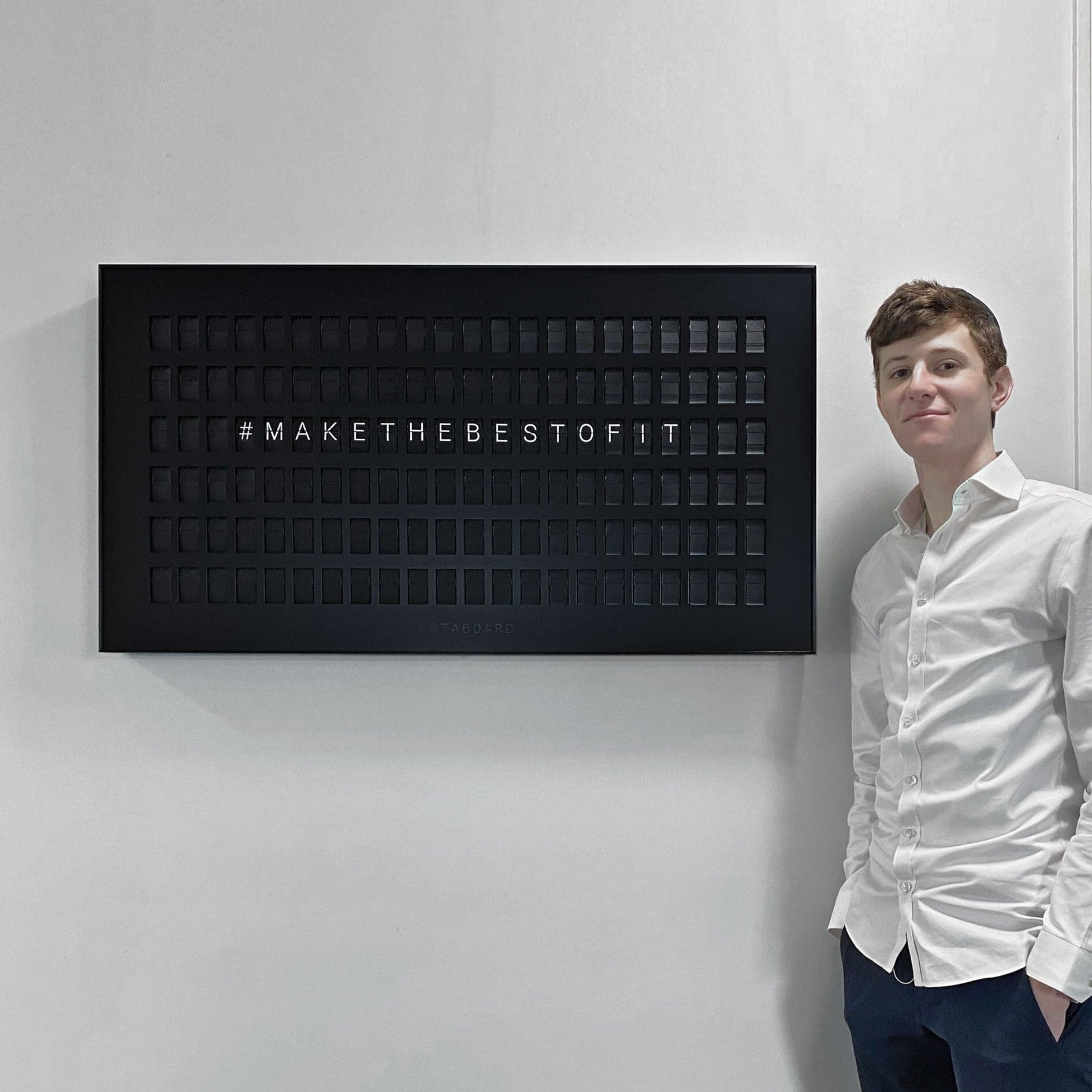 Vestaboard helps remind family to #MakeTheBestOfIt